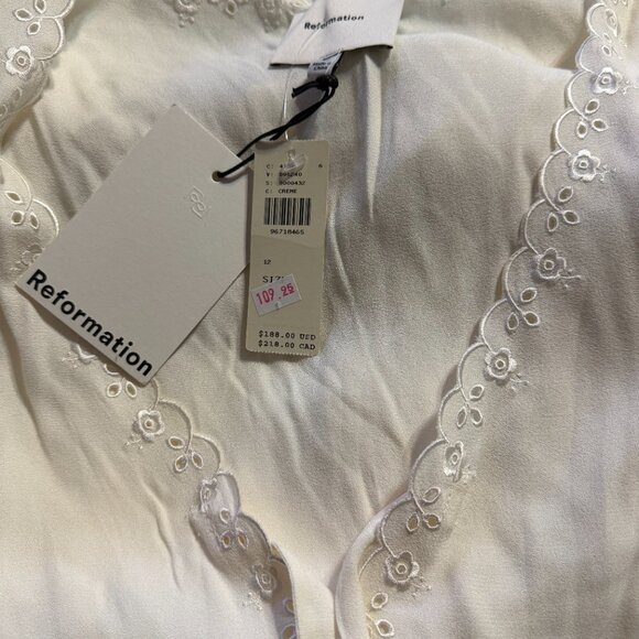 Reformation Vivia Scalloped Bow Top – Size 12 (fits like 10) – NWT - Picture 5 of 5